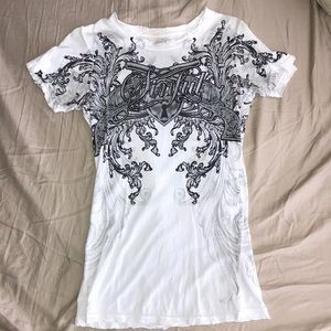 Sinful Short Sleeve White T-Shirt
